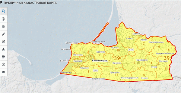 Публичная карта земель - Калининградская область